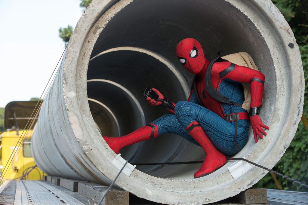The title is a pun – a review of Spiderman: Homecoming